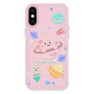 For iPhone XS Max Skin Feeling Jelly TPU Hybrid PC Phone Case(Planet Pink) - 1