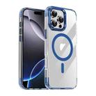 For iPhone 16 Pro Max Jazz 3 in 1 Magnetic MagSafe Crystal Phone Case(Transparent Blue) - 1