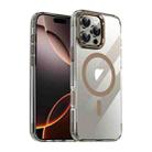 For iPhone 16 Pro Jazz 3 in 1 Magnetic MagSafe Crystal Phone Case(Transparent Grey) - 1