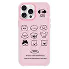 For iPhone 16 Pro Max Skin Feeling Jelly TPU Hybrid PC Phone Case(Animal Nine Grid Pink) - 1