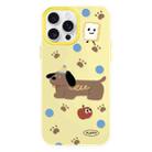 For iPhone 16 Pro Max Skin Feeling Jelly TPU Hybrid PC Phone Case(Brown Puppy Yellow) - 1