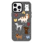 For iPhone 16 Pro Max Skin Feeling Jelly TPU Hybrid PC Phone Case(English Puppy Black) - 1