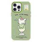 For iPhone 16 Pro Max Skin Feeling Jelly TPU Hybrid PC Phone Case(Cup Dog Green) - 1