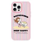 For iPhone 16 Pro Max Skin Feeling Jelly TPU Hybrid PC Phone Case(Seesaw Animal Pink) - 1