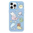 For iPhone 16 Pro Max Skin Feeling Jelly TPU Hybrid PC Phone Case(Sea Life Blue) - 1