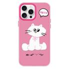 For iPhone 16 Pro Skin Feeling Jelly TPU Hybrid PC Phone Case(Bow White Cat Rose Red) - 1