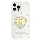 For iPhone 16 Pro Skin Feeling Jelly TPU Hybrid PC Phone Case(Love Flower Rabbit White) - 1