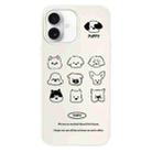 For iPhone 16 Plus Skin Feeling Jelly TPU Hybrid PC Phone Case(Animal Nine Grid White) - 1