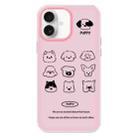 For iPhone 16 Plus Skin Feeling Jelly TPU Hybrid PC Phone Case(Animal Nine Grid Pink) - 1