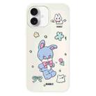 For iPhone 16 Plus Skin Feeling Jelly TPU Hybrid PC Phone Case(Blue Rabbit White) - 1