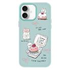 For iPhone 16 Plus Skin Feeling Jelly TPU Hybrid PC Phone Case(Cake Dog Light Green) - 1