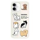 For iPhone 16 Plus Skin Feeling Jelly TPU Hybrid PC Phone Case(Multi Breed Puppy White) - 1