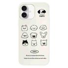 For iPhone 16 Skin Feeling Jelly TPU Hybrid PC Phone Case(Animal Nine Grid White) - 1