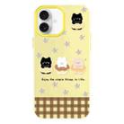 For iPhone 16 Skin Feeling Jelly TPU Hybrid PC Phone Case(Star Animal Yellow) - 1