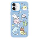 For iPhone 16 Skin Feeling Jelly TPU Hybrid PC Phone Case(Sea Life Blue) - 1