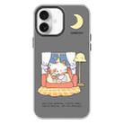 For iPhone 16 Skin Feeling Jelly TPU Hybrid PC Phone Case(Night Training Cat Black) - 1