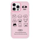 For iPhone 15 Pro Max Skin Feeling Jelly TPU Hybrid PC Phone Case(Animal Nine Grid Pink) - 1