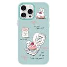 For iPhone 15 Pro Max Skin Feeling Jelly TPU Hybrid PC Phone Case(Cake Dog Light Green) - 1