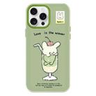 For iPhone 15 Pro Skin Feeling Jelly TPU Hybrid PC Phone Case(Cup Dog Green) - 1