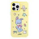 For iPhone 15 Pro Skin Feeling Jelly TPU Hybrid PC Phone Case(Blue Rabbit Yellow) - 1