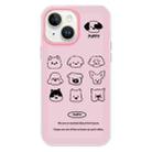 For iPhone 15 Plus Skin Feeling Jelly TPU Hybrid PC Phone Case(Animal Nine Grid Pink) - 1