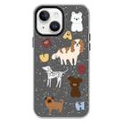 For iPhone 15 Plus Skin Feeling Jelly TPU Hybrid PC Phone Case(English Puppy Black) - 1