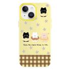 For iPhone 15 Plus Skin Feeling Jelly TPU Hybrid PC Phone Case(Star Animal Yellow) - 1