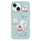 For iPhone 15 Plus Skin Feeling Jelly TPU Hybrid PC Phone Case(Cake Dog Light Green) - 1