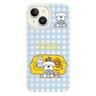 For iPhone 15 Plus Skin Feeling Jelly TPU Hybrid PC Phone Case(Dog Family White) - 1