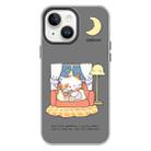 For iPhone 15 Plus Skin Feeling Jelly TPU Hybrid PC Phone Case(Night Training Cat Black) - 1