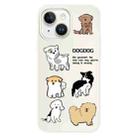 For iPhone 15 Plus Skin Feeling Jelly TPU Hybrid PC Phone Case(Multi Breed Puppy White) - 1