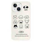 For iPhone 15 Skin Feeling Jelly TPU Hybrid PC Phone Case(Animal Nine Grid White) - 1