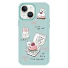 For iPhone 15 Skin Feeling Jelly TPU Hybrid PC Phone Case(Cake Dog Light Green) - 1