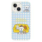 For iPhone 15 Skin Feeling Jelly TPU Hybrid PC Phone Case(Dog Family White) - 1