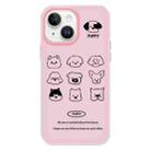 For iPhone 14 Plus Skin Feeling Jelly TPU Hybrid PC Phone Case(Animal Nine Grid Pink) - 1