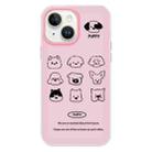 For iPhone 14 Skin Feeling Jelly TPU Hybrid PC Phone Case(Animal Nine Grid Pink) - 1