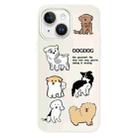 For iPhone 14 Skin Feeling Jelly TPU Hybrid PC Phone Case(Multi Breed Puppy White) - 1