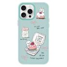 For iPhone 14 Pro Skin Feeling Jelly TPU Hybrid PC Phone Case(Cake Dog Light Green) - 1