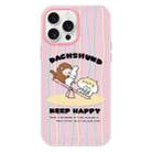 For iPhone 14 Pro Max Skin Feeling Jelly TPU Hybrid PC Phone Case(Seesaw Animal Pink) - 1