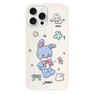 For iPhone 13 Pro Max Skin Feeling Jelly TPU Hybrid PC Phone Case(Blue Rabbit White) - 1