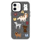 For iPhone 12 Skin Feeling Jelly TPU Hybrid PC Phone Case(English Puppy Black) - 1