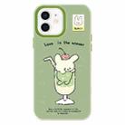 For iPhone 12 Skin Feeling Jelly TPU Hybrid PC Phone Case(Cup Dog Green) - 1