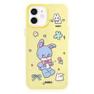 For iPhone 12 Skin Feeling Jelly TPU Hybrid PC Phone Case(Blue Rabbit Yellow) - 1