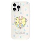 For iPhone 12 Pro Max Skin Feeling Jelly TPU Hybrid PC Phone Case(Love Flower Rabbit White) - 1