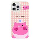 For iPhone 12 Pro Max Skin Feeling Jelly TPU Hybrid PC Phone Case(Pink Cat White) - 1