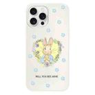 For iPhone 11 Pro Max Skin Feeling Jelly TPU Hybrid PC Phone Case(Love Flower Rabbit White) - 1