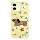 For iPhone 11 Skin Feeling Jelly TPU Hybrid PC Phone Case(Brown Puppy Yellow) - 1
