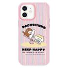 For iPhone 11 Skin Feeling Jelly TPU Hybrid PC Phone Case(Seesaw Animal Pink) - 1
