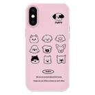 For iPhone X / XS Skin Feeling Jelly TPU Hybrid PC Phone Case(Animal Nine Grid Pink) - 1