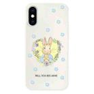 For iPhone X / XS Skin Feeling Jelly TPU Hybrid PC Phone Case(Love Flower Rabbit White) - 1